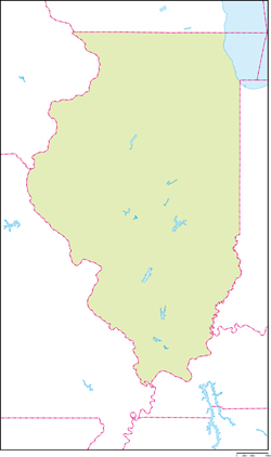 イリノイ州地図の小さい画像