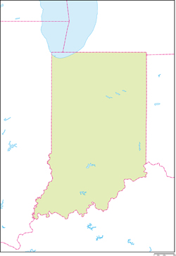 インディアナ州地図の小さい画像