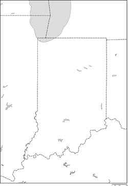インディアナ州白地図の小さい画像