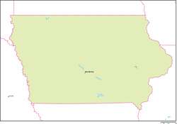 アイオワ州地図州都あり(英語)の小さい画像