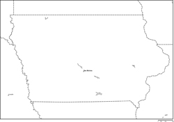 アイオワ州白地図州都あり(英語)の小さい画像