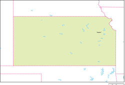 カンザス州地図州都あり(英語)の小さい画像