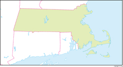 マサチューセッツ州地図の小さい画像