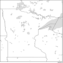 ミネソタ州白地図の小さい画像