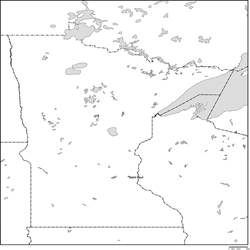 ミネソタ州白地図州都あり(英語)の小さい画像