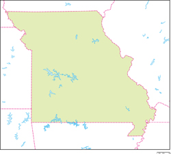 ミズーリ州地図の小さい画像