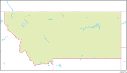 モンタナ州地図の小さい画像