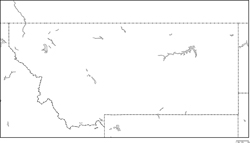 モンタナ州白地図の小さい画像