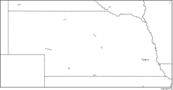ネブラスカ州白地図州都あり(日本語)の小さい画像
