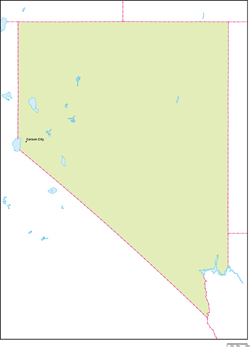 ネバダ州地図州都あり(英語)の小さい画像