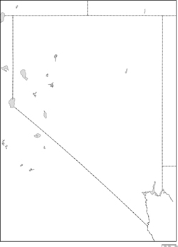 ネバダ州白地図の小さい画像