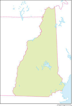 ニューハンプシャー州地図の小さい画像