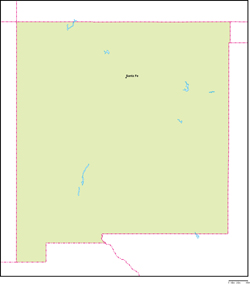 ニューメキシコ州地図州都あり(英語)の小さい画像
