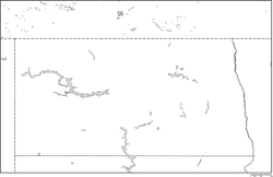 ノースダコタ州白地図の小さい画像