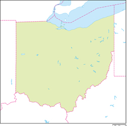 オハイオ州地図の小さい画像