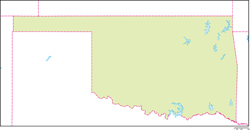 オクラホマ州地図の小さい画像