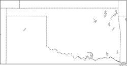 オクラホマ州白地図の小さい画像