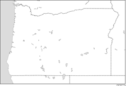 オレゴン州白地図の小さい画像