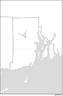 ロードアイランド州郡分け白地図の小さい画像