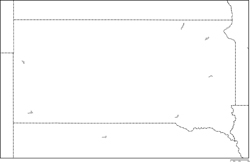 サウスダコタ州白地図の小さい画像
