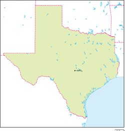 テキサス州地図州都あり(日本語)の小さい画像