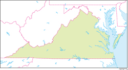 バージニア州地図の小さい画像