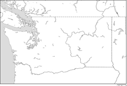 ワシントン州白地図の小さい画像