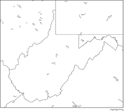 ウェストバージニア州白地図の小さい画像