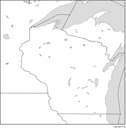 ウィスコンシン州白地図の小さい画像