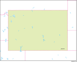 ワイオミング州地図州都あり(英語)の小さい画像