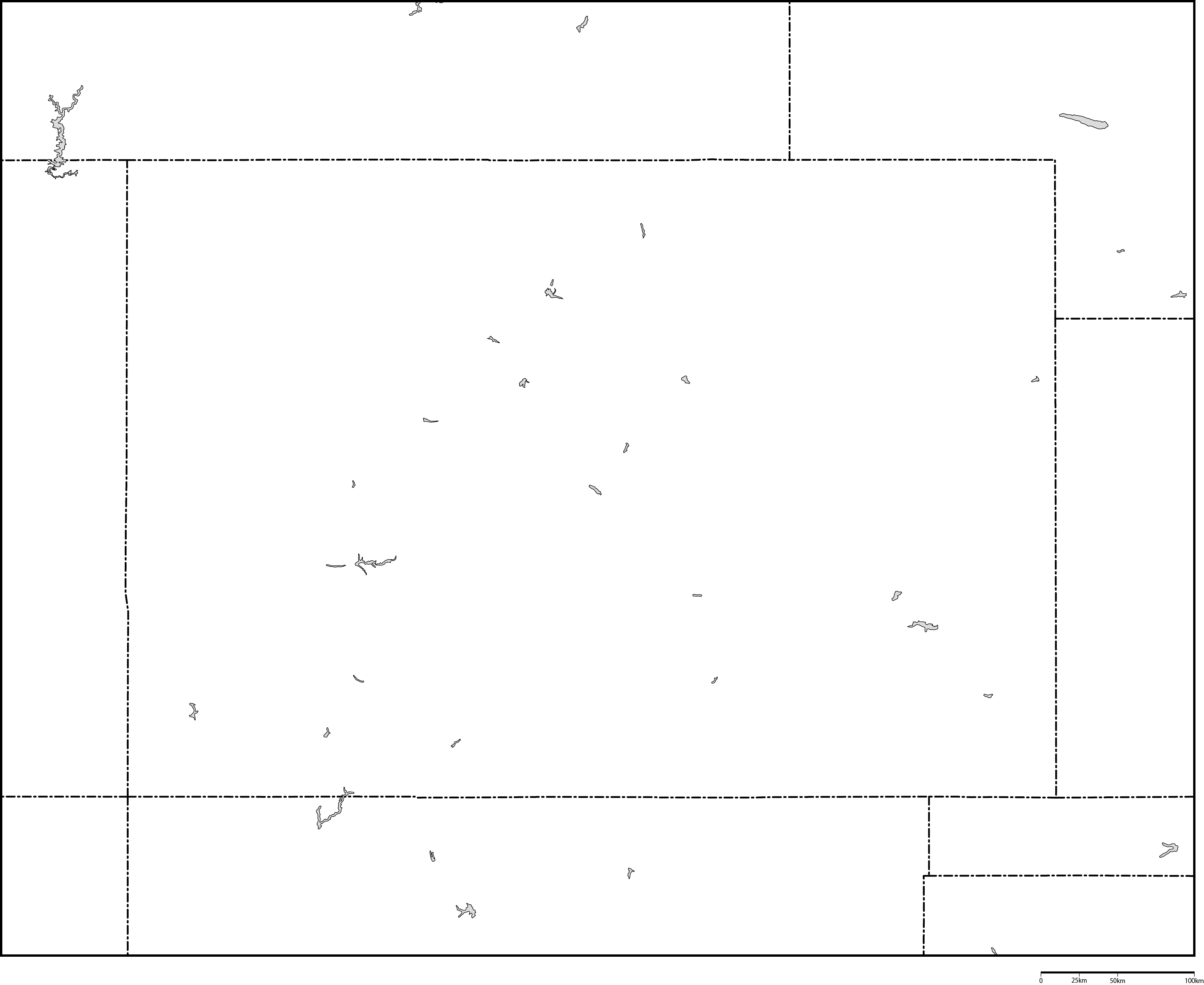 コロラド州白地図フリーデータの画像