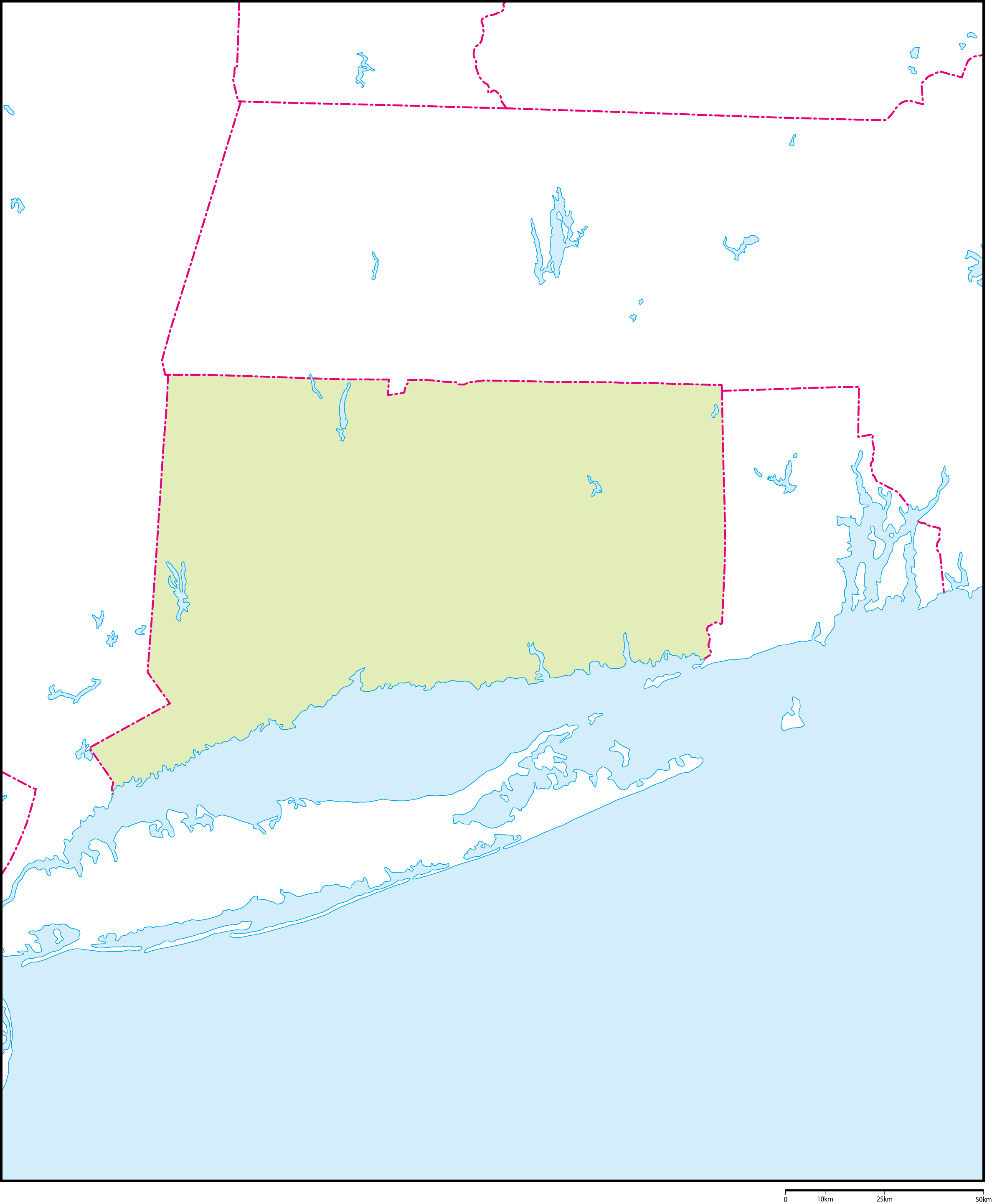 コネチカット州地図フリーデータの画像