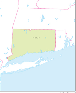 コネチカット州地図州都あり(日本語)