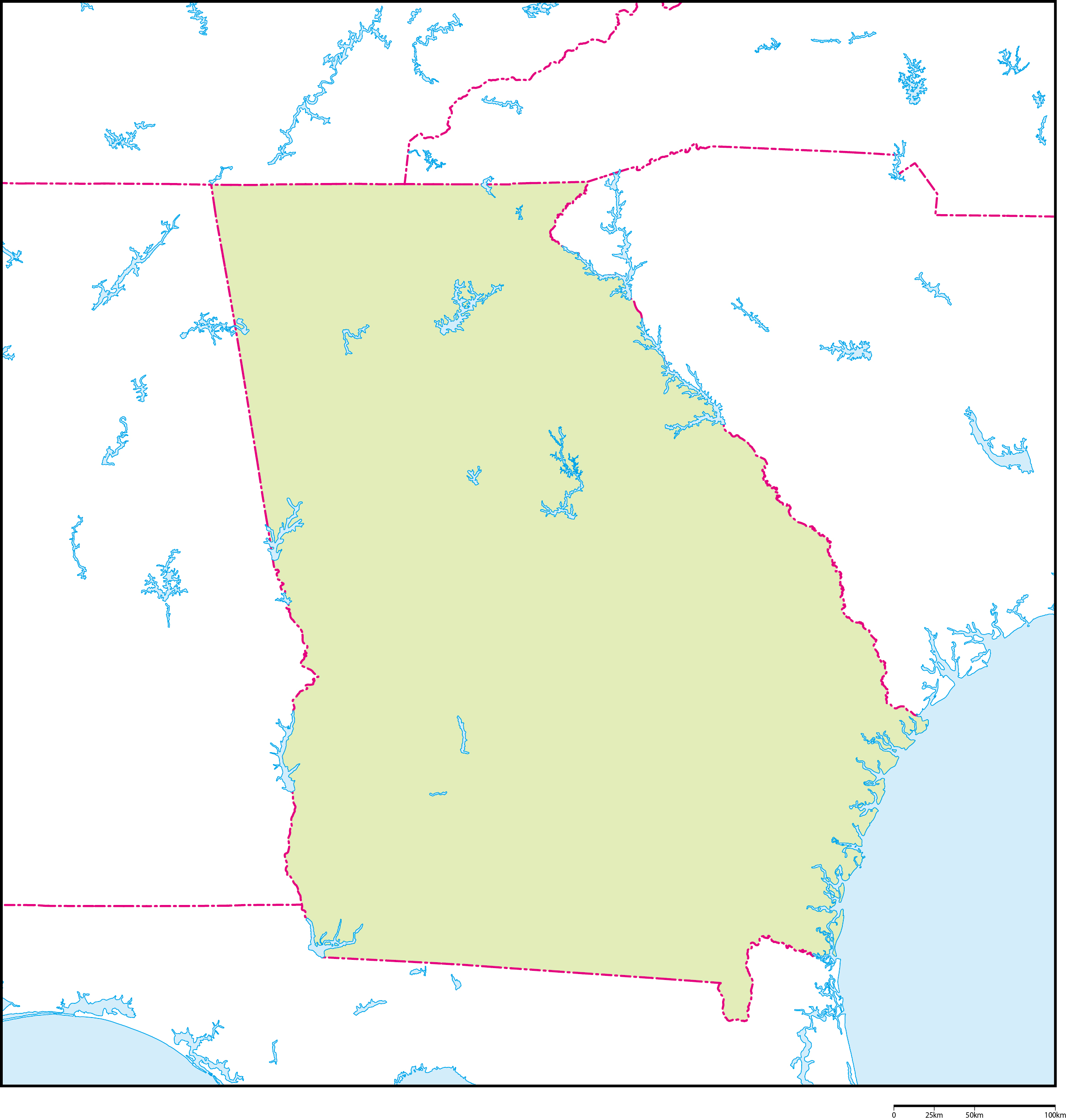 ジョージア州地図フリーデータの画像