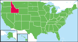 アイダホ州の位置