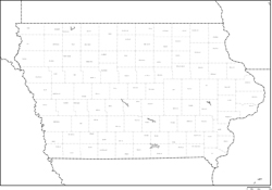 アイオワ州郡分け地図郡名あり(日本語)