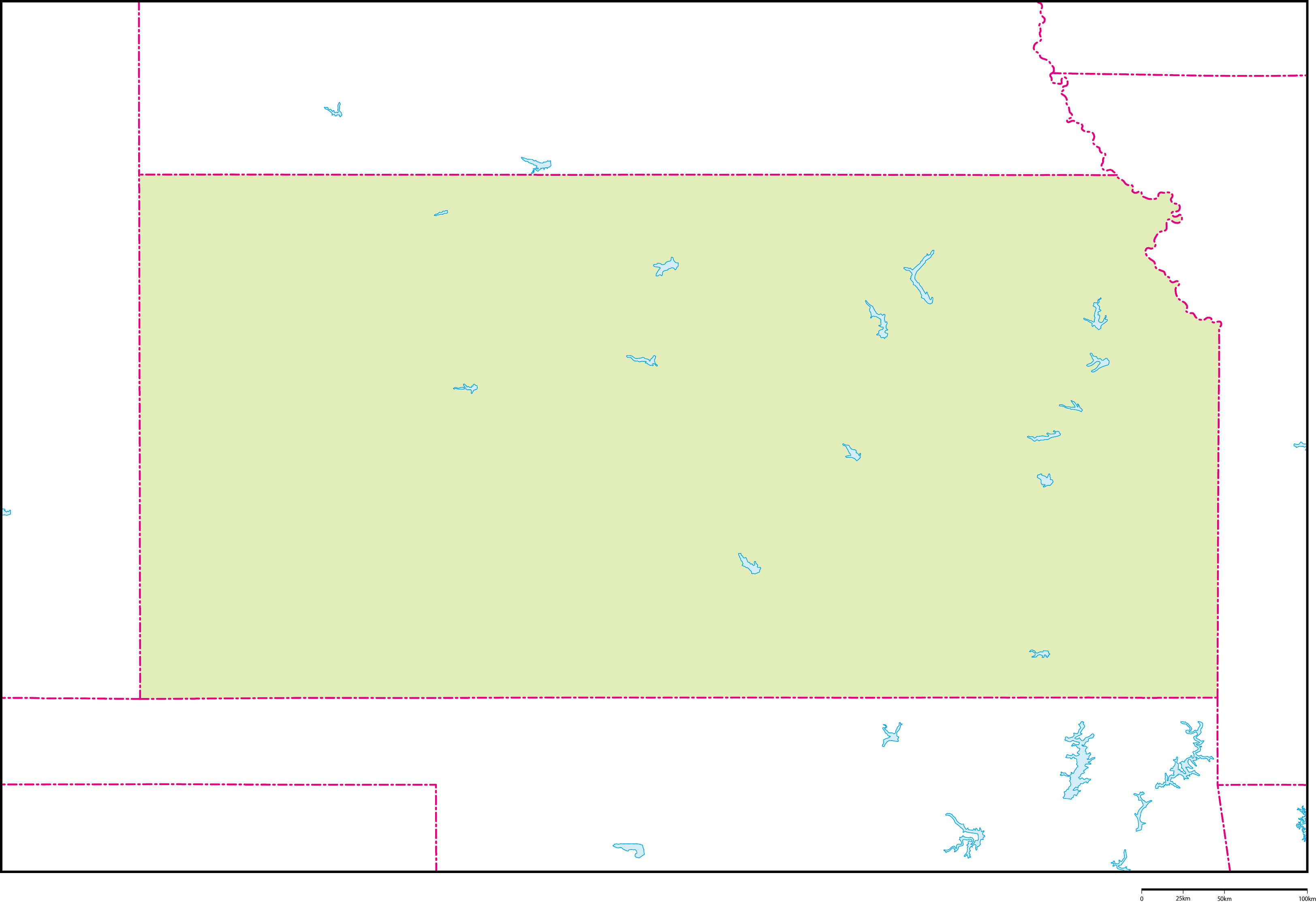 カンザス州地図フリーデータの画像