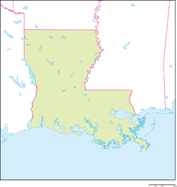 ルイジアナ州の地図 白地図 State Of Louisiana
