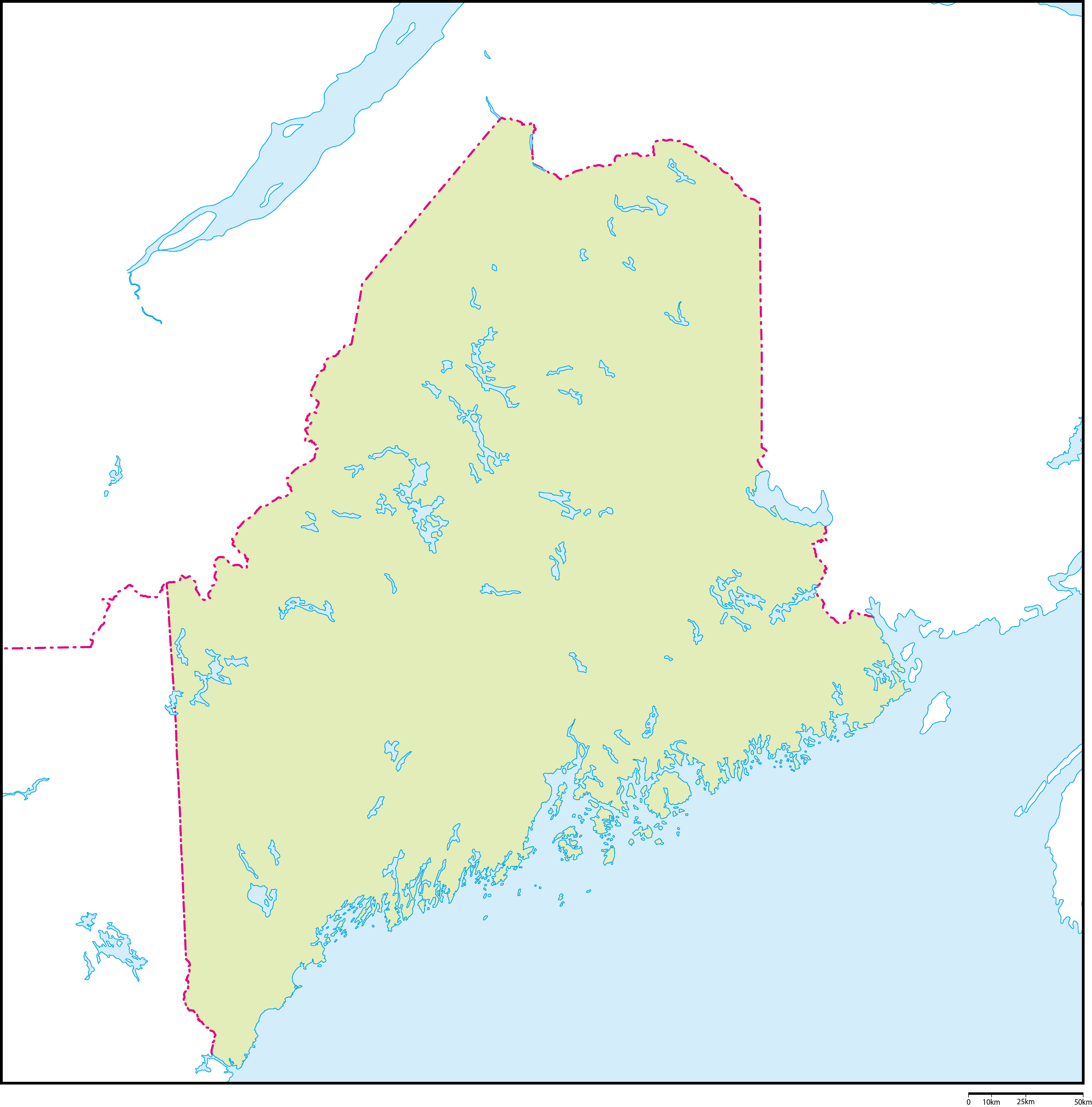 メイン州地図フリーデータの画像