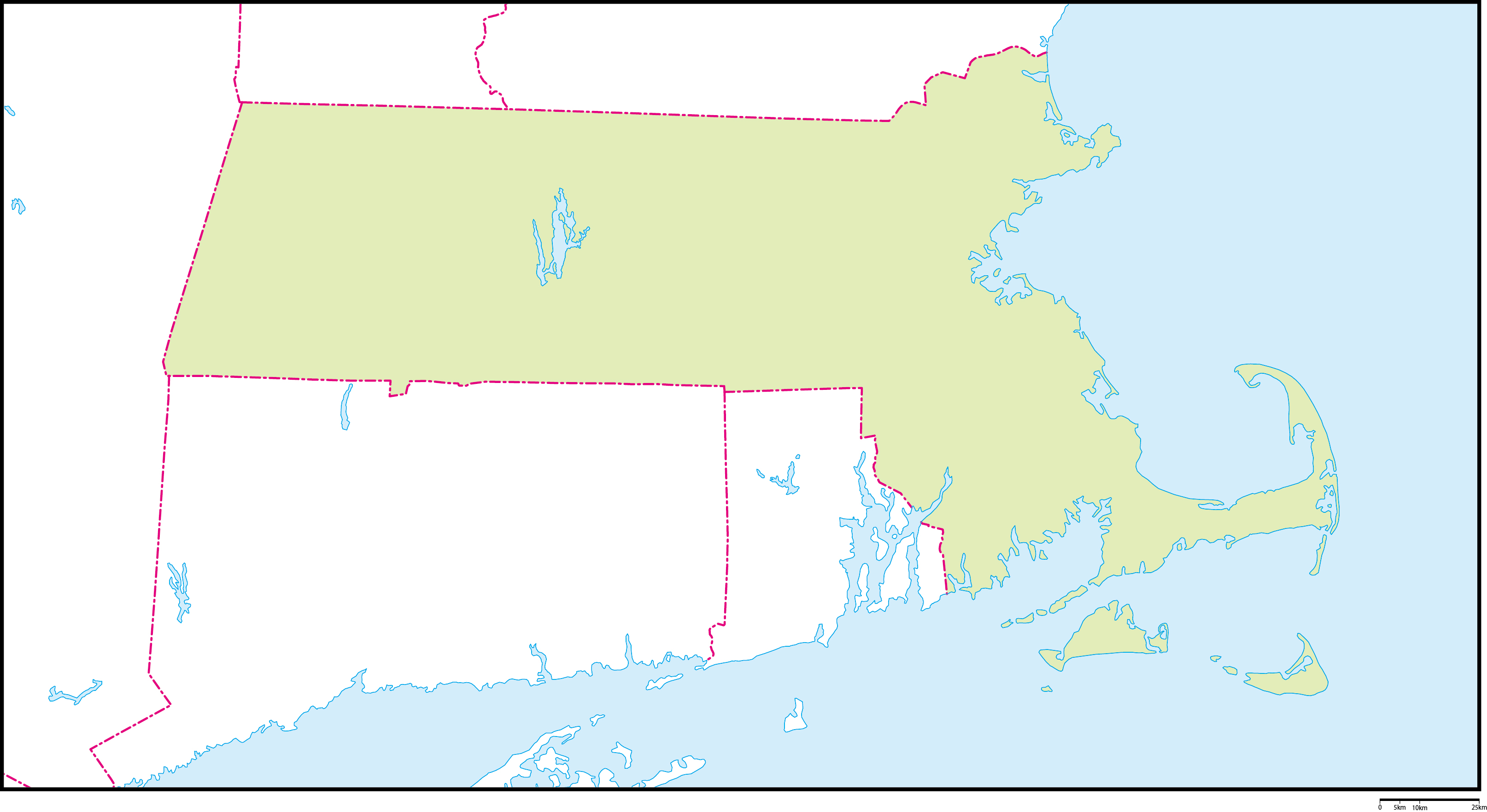 マサチューセッツ州地図フリーデータの画像