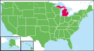 ミシガン州の位置