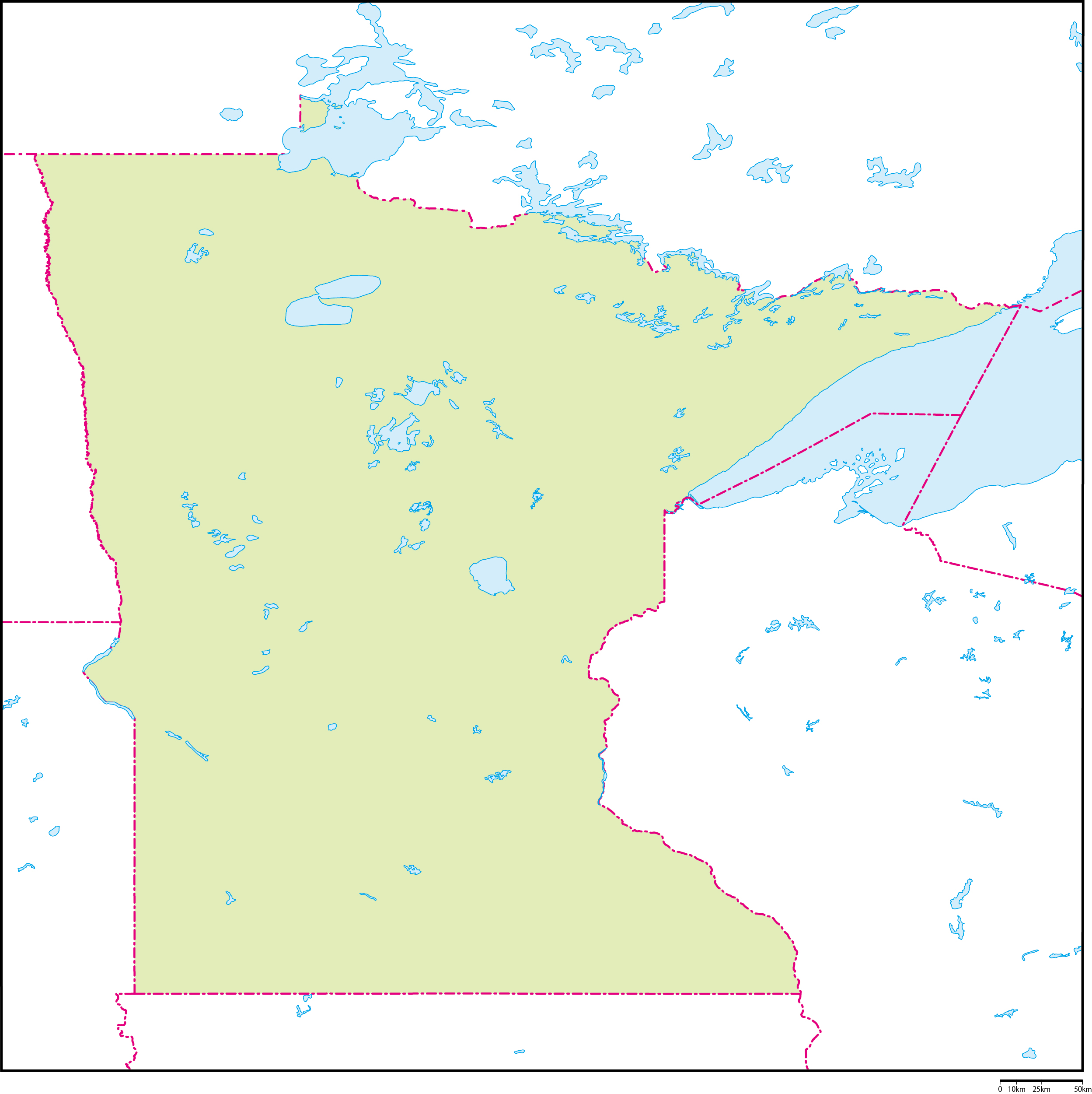 ミネソタ州地図フリーデータの画像