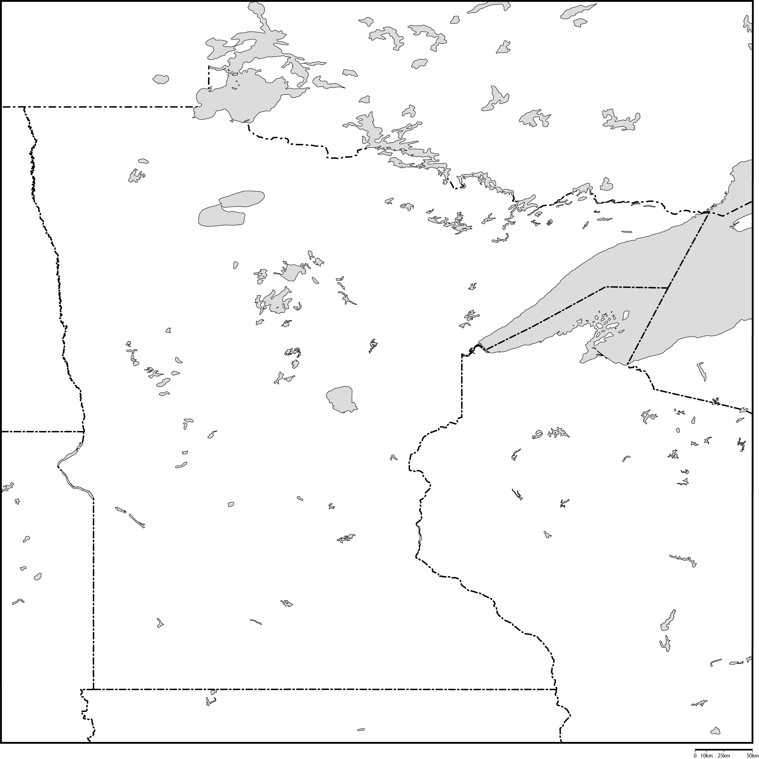 ミネソタ州白地図フリーデータの画像