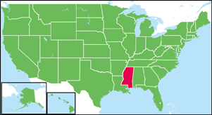 ミシシッピ州の位置