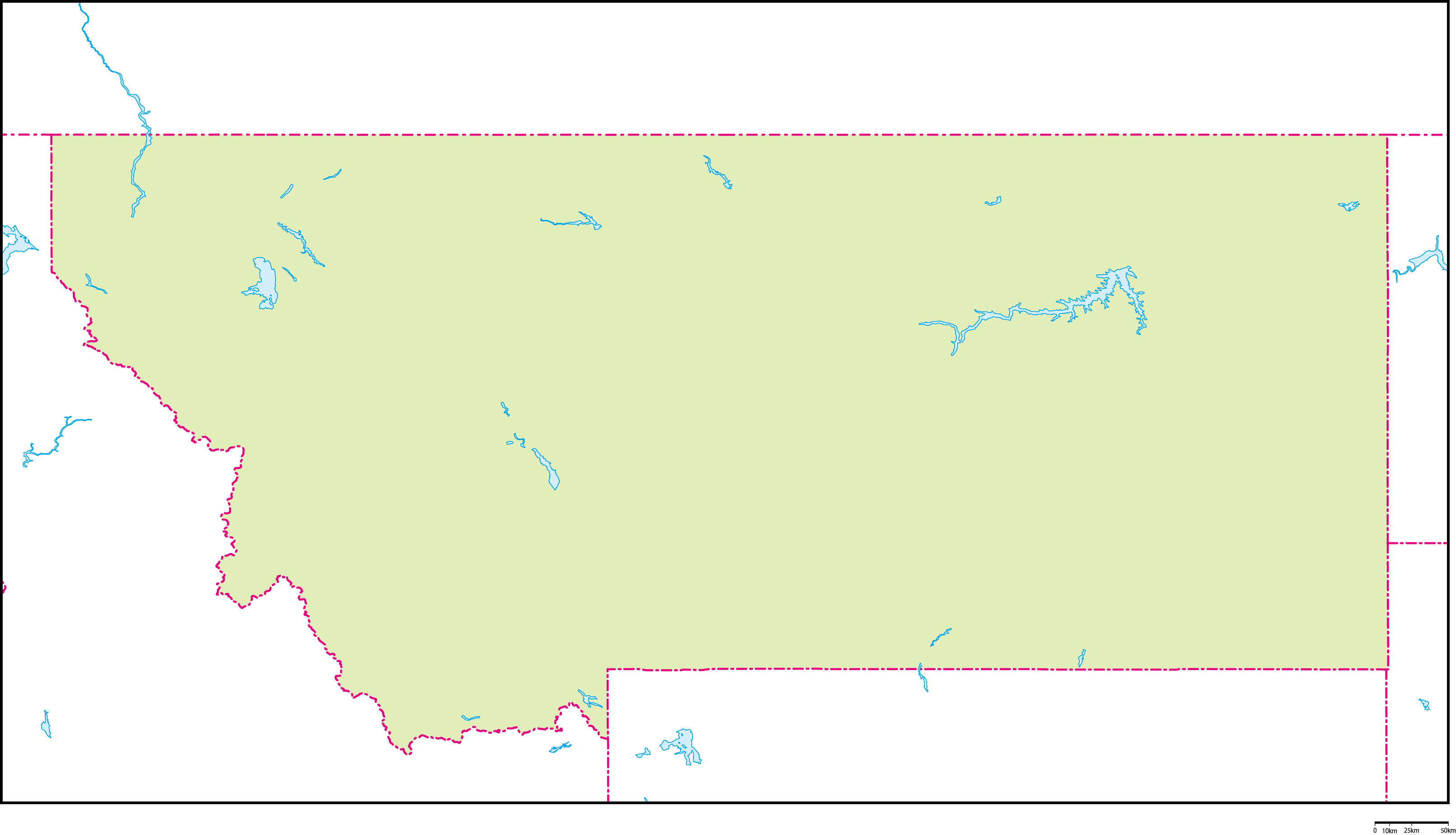 モンタナ州地図フリーデータの画像