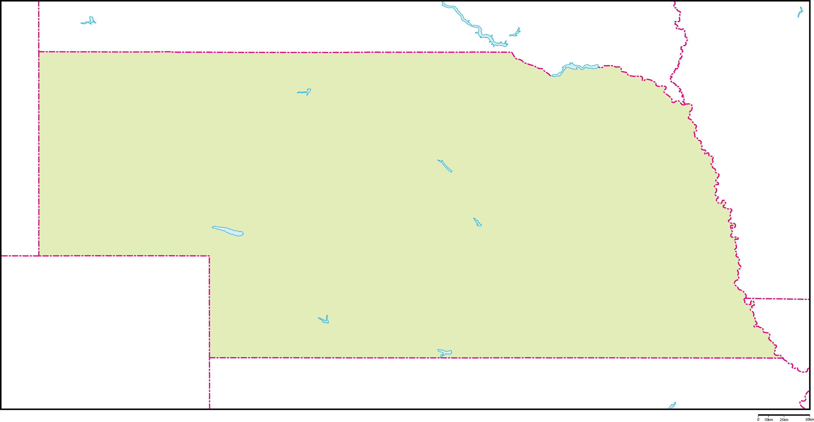 ネブラスカ州地図フリーデータの画像