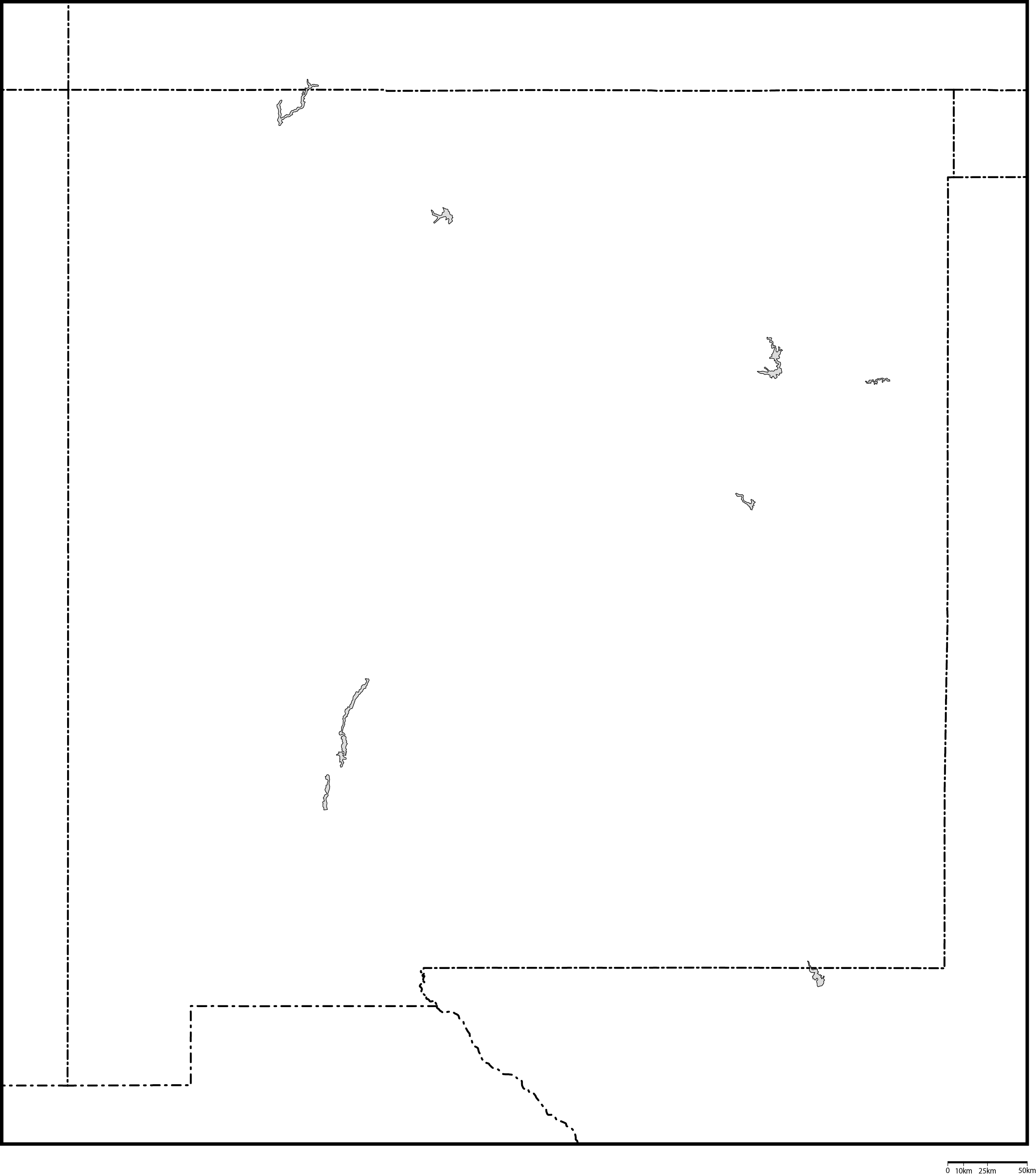 ニューメキシコ州白地図フリーデータの画像