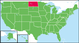 ノースダコタ州の位置