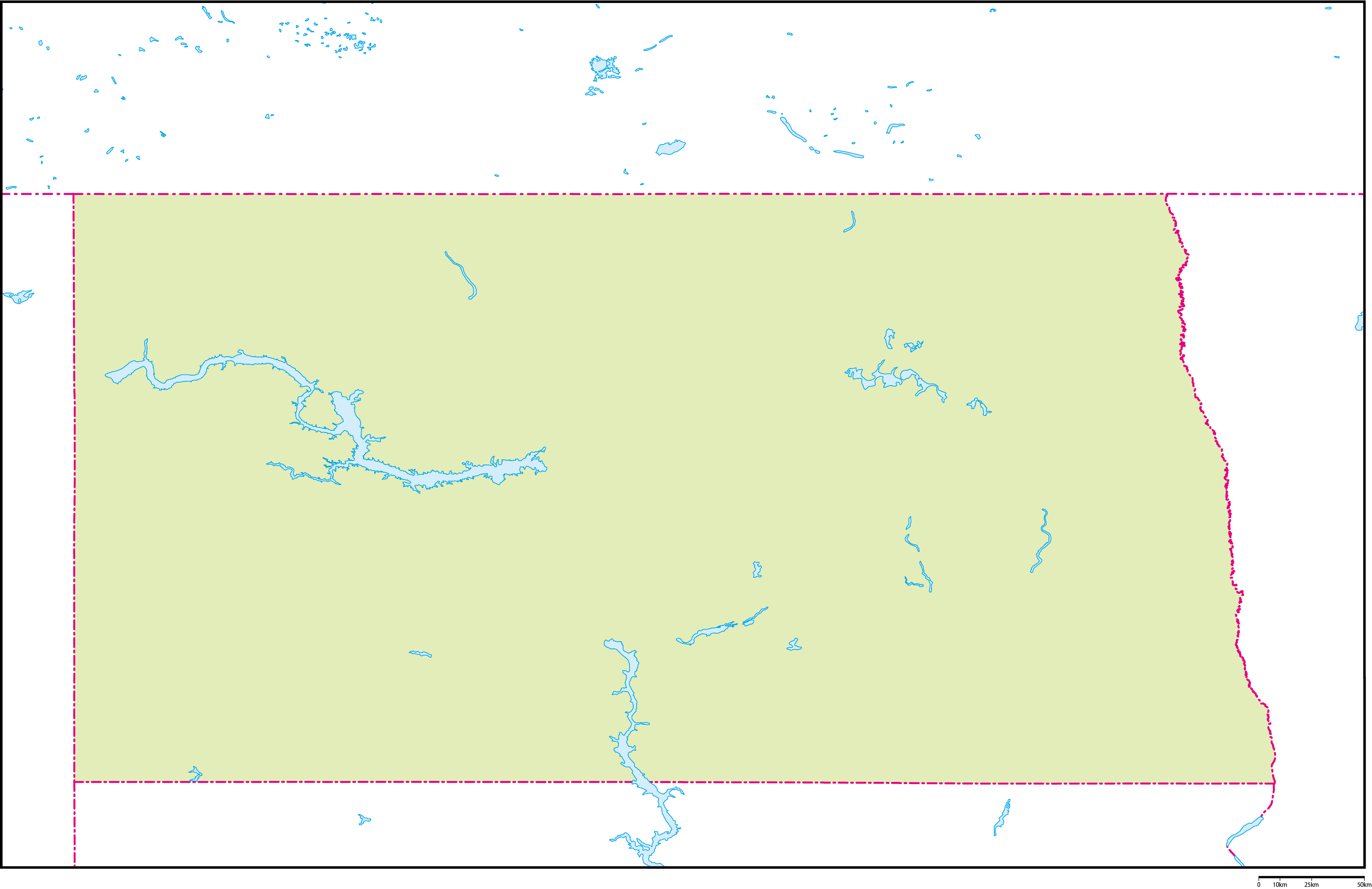 ノースダコタ州地図フリーデータの画像