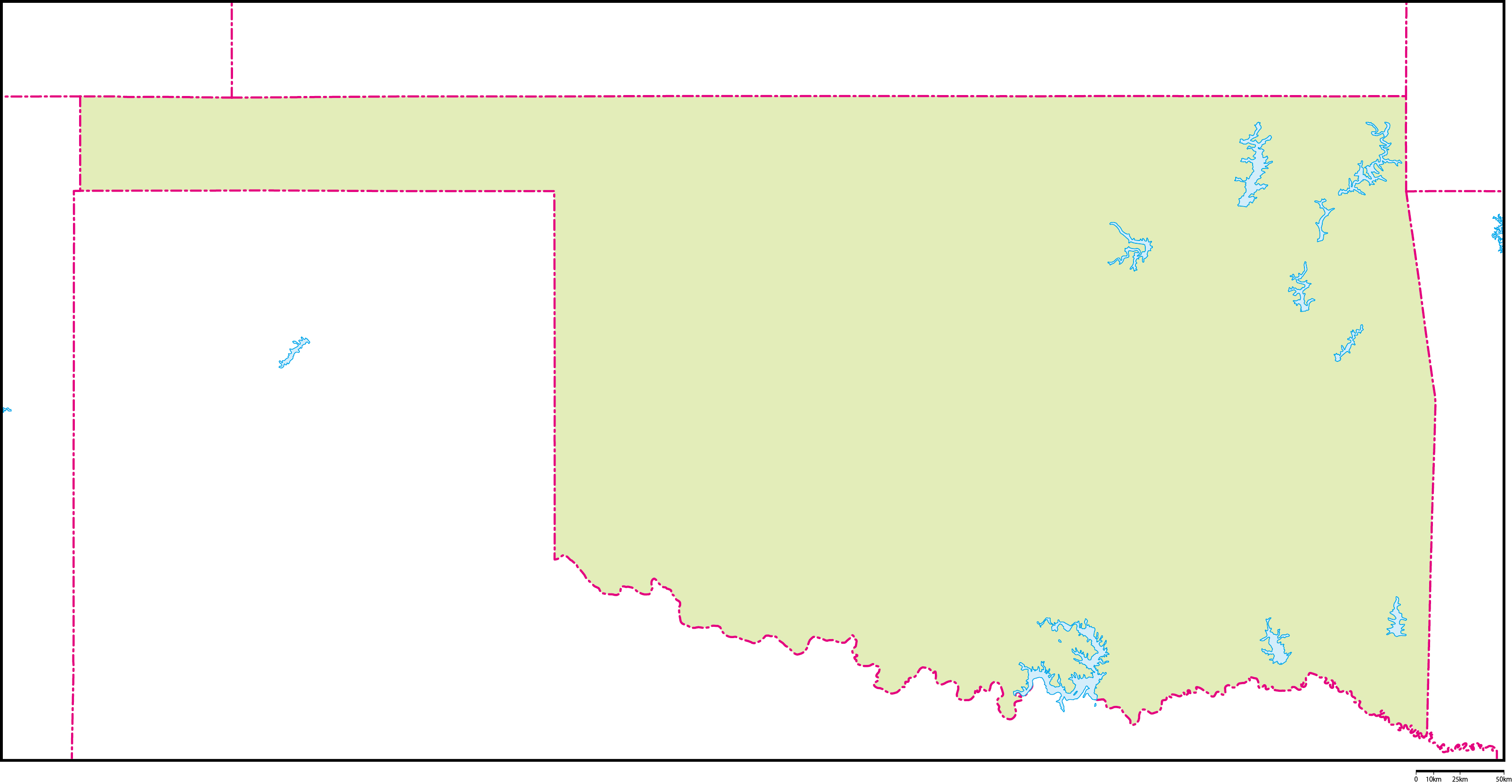 オクラホマ州地図フリーデータの画像